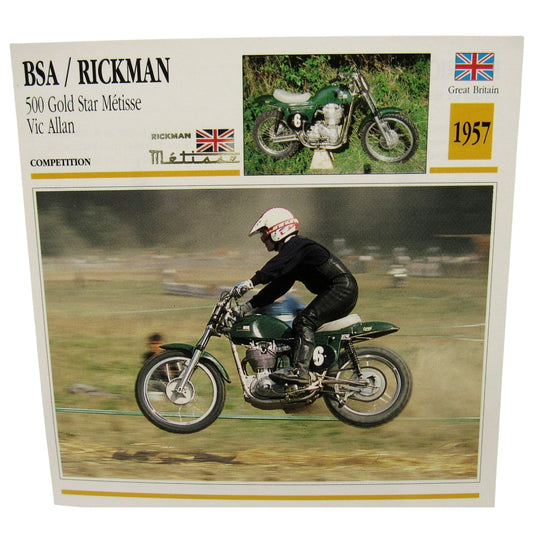 BSA Rickman 500 Gold Star Metisse 1957 Great Britain Atlas Edito-Service SA Card