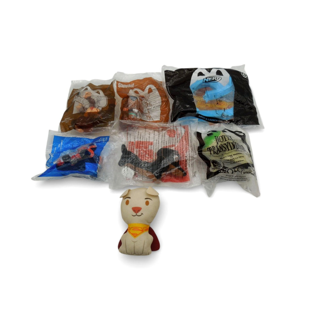 McDonalds Happy Meal Toy Lot Sealed Mario Scooby Superman Nerf Pets Plush
