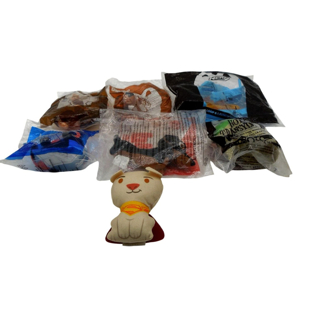 McDonalds Happy Meal Toy Lot Sealed Mario Scooby Superman Nerf Pets Plush