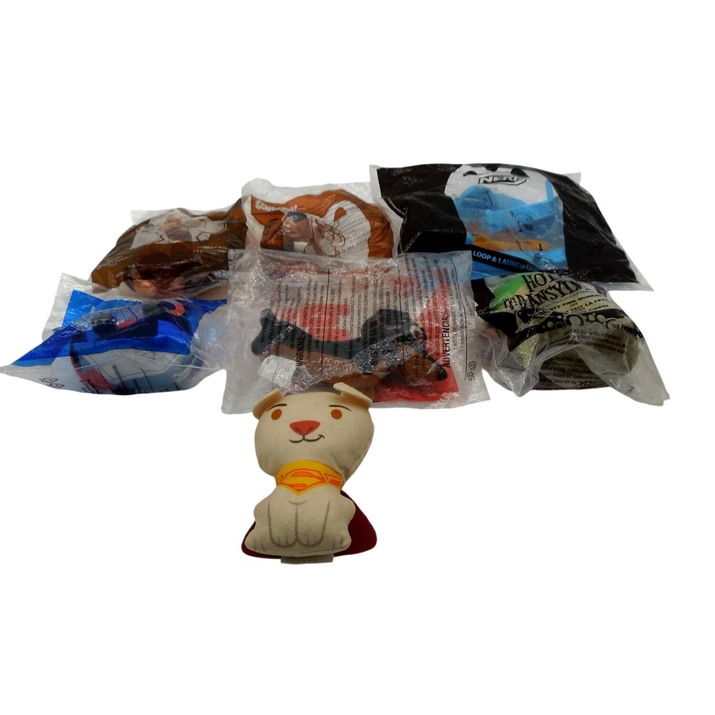 McDonalds Happy Meal Toy Lot Sealed Mario Scooby Superman Nerf Pets Plush