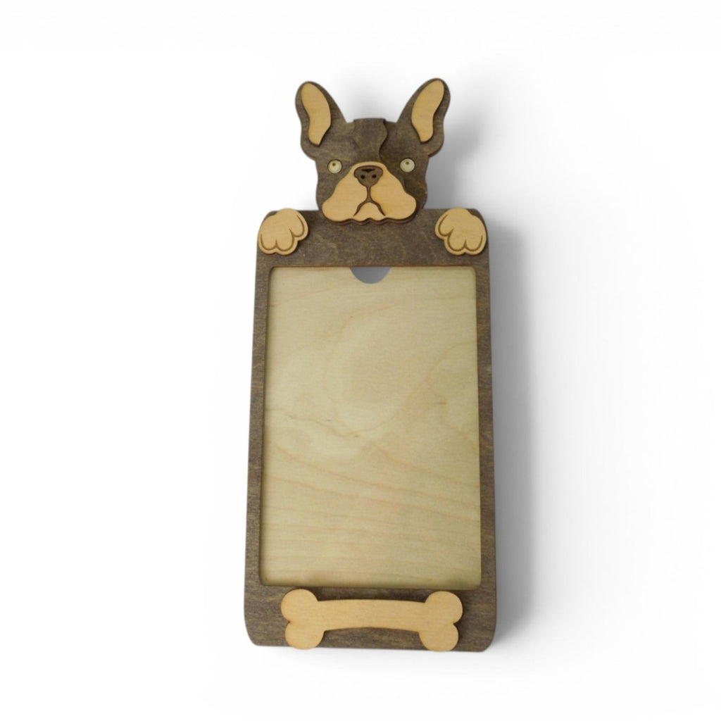 Personalized French Bulldog Photo Frame Wooden Custom Name Dog Gift 6x4" Photo