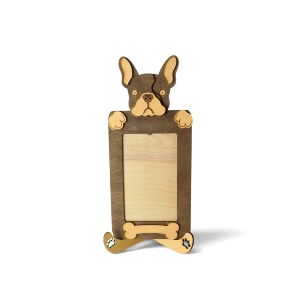 Personalized French Bulldog Photo Frame & Stand Custom Dog Gift 5x3" Photo