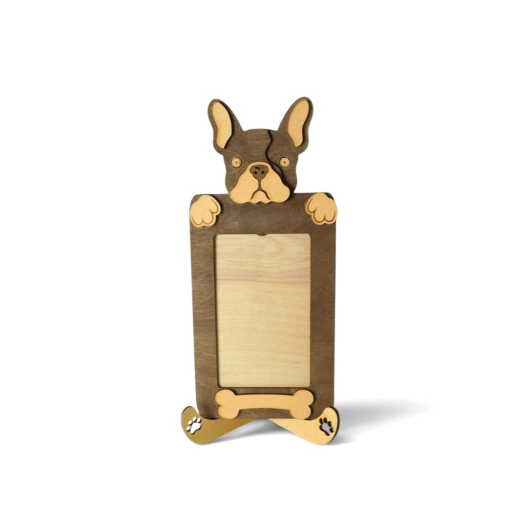 Personalized French Bulldog Photo Frame & Stand Custom Dog Gift 5x3" Photo