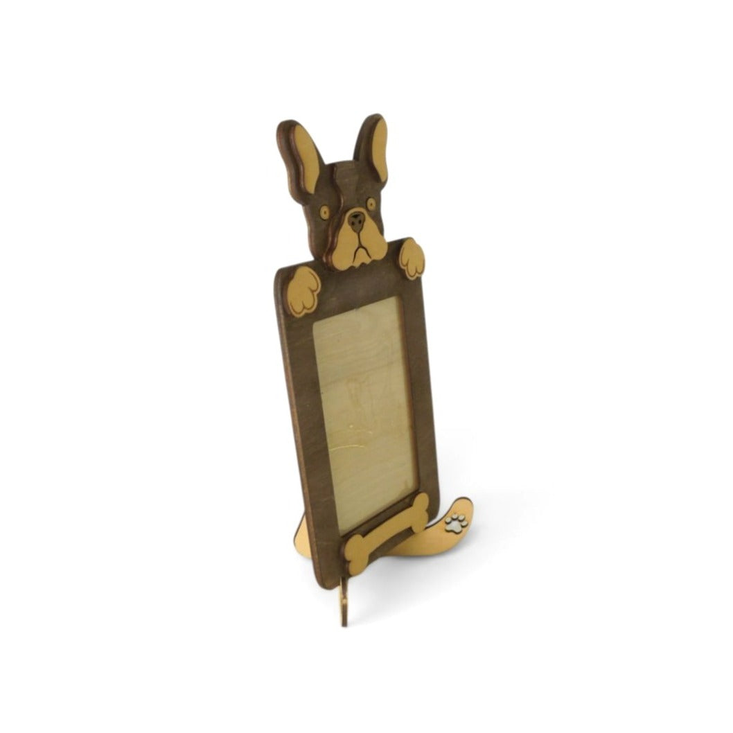Personalized French Bulldog Photo Frame & Stand Custom Dog Gift 5x3" Photo