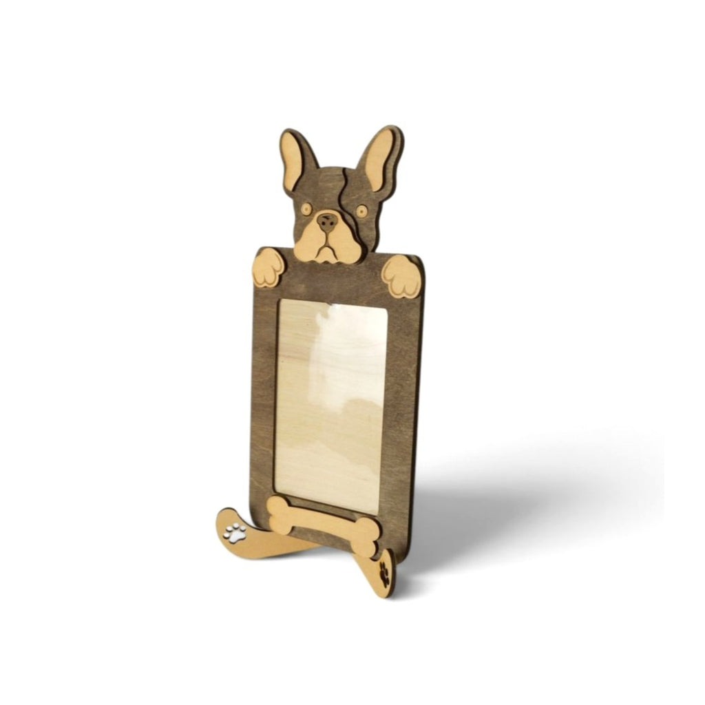 Personalized French Bulldog Photo Frame & Stand Custom Dog Gift 5x3" Photo