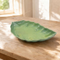 Vintage Beauceware Canada 359 Green Ceramic Leaf Bowl Pottery Dish 12"