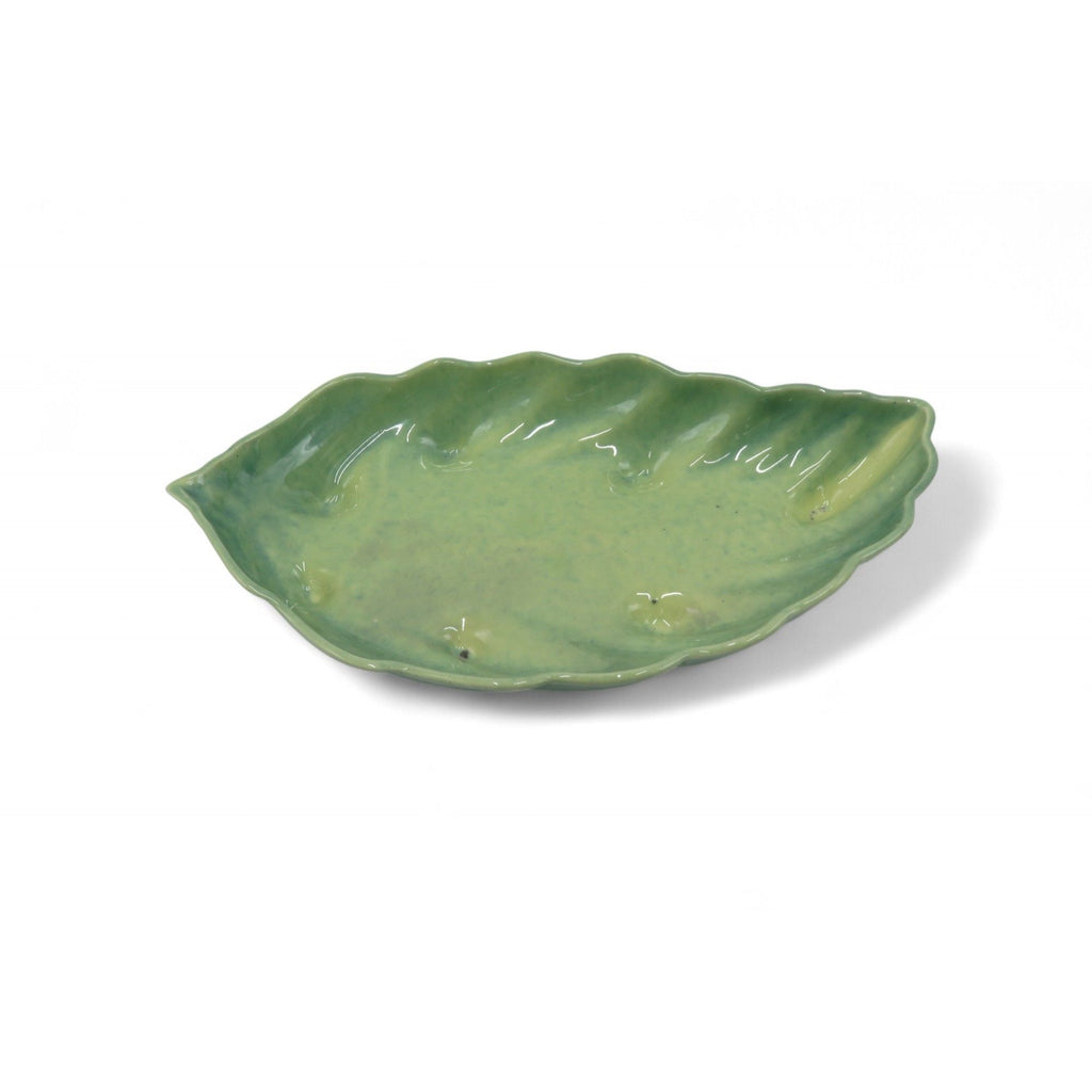 Vintage Beauceware Canada 359 Green Ceramic Leaf Bowl Pottery Dish 12"