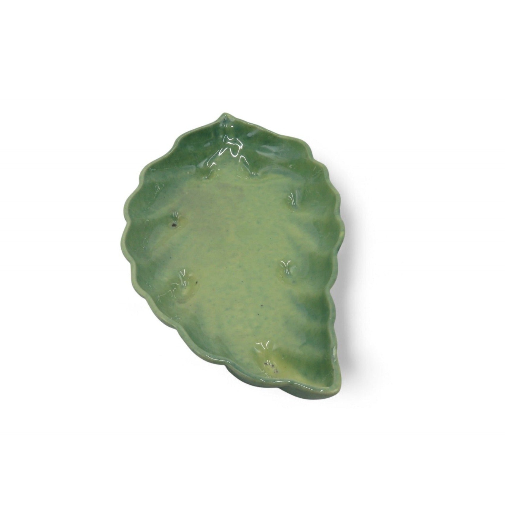 Vintage Beauceware Canada 359 Green Ceramic Leaf Bowl Pottery Dish 12"