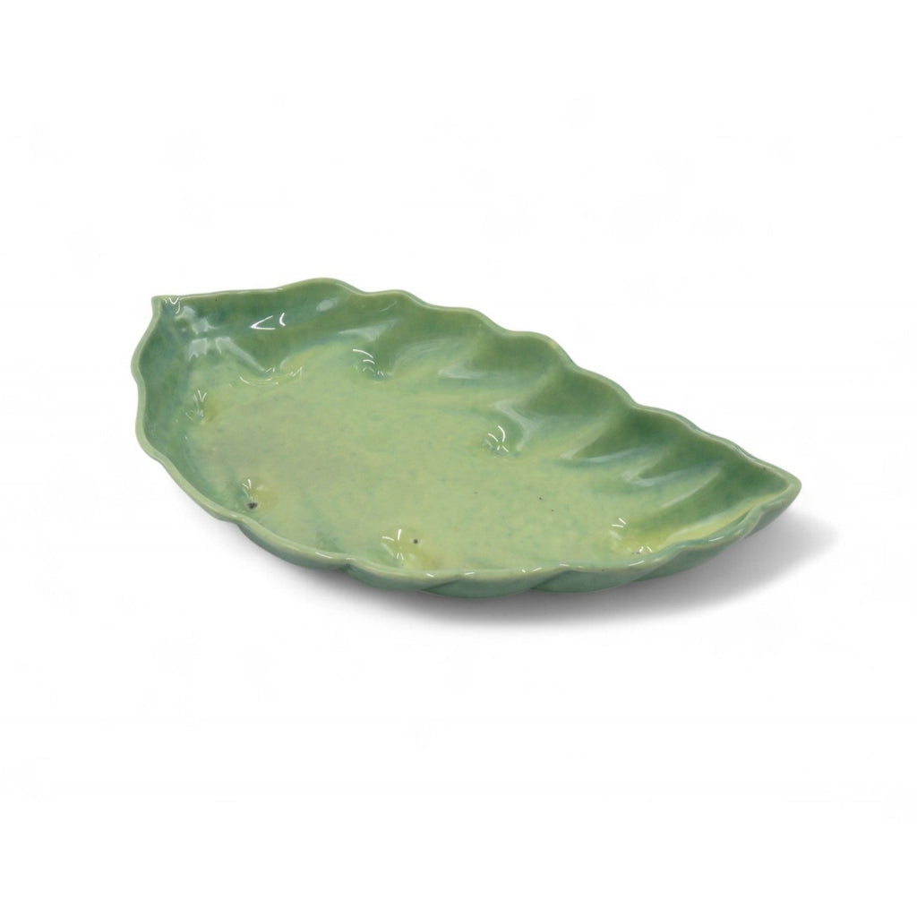 Vintage Beauceware Canada 359 Green Ceramic Leaf Bowl Pottery Dish 12"