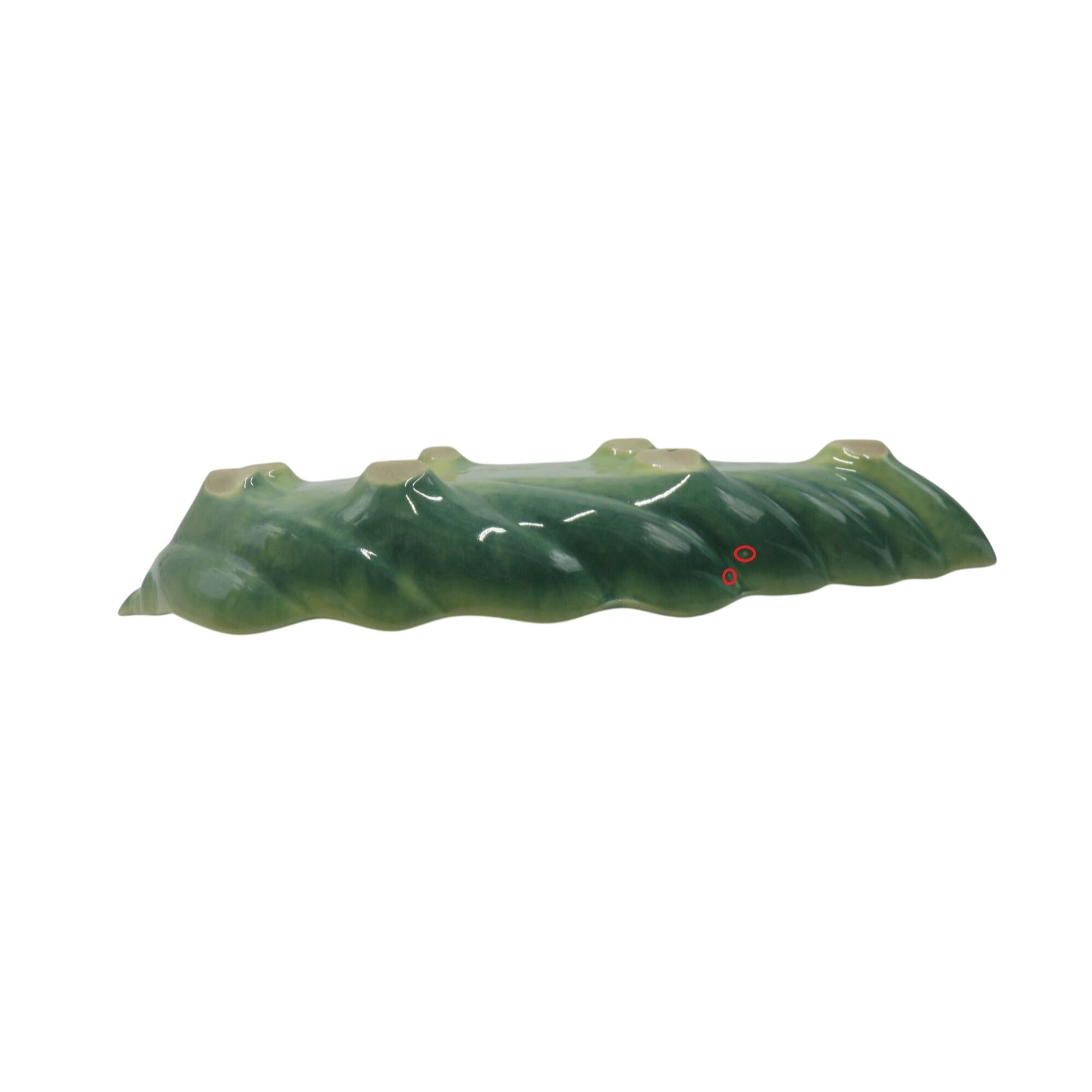 Vintage Beauceware Canada 359 Green Ceramic Leaf Bowl Pottery Dish 12"