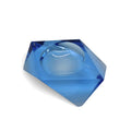 Kunstglas Gehren Faceted Ice Blue Glass Ashtray German GDR Vintage 6.2"