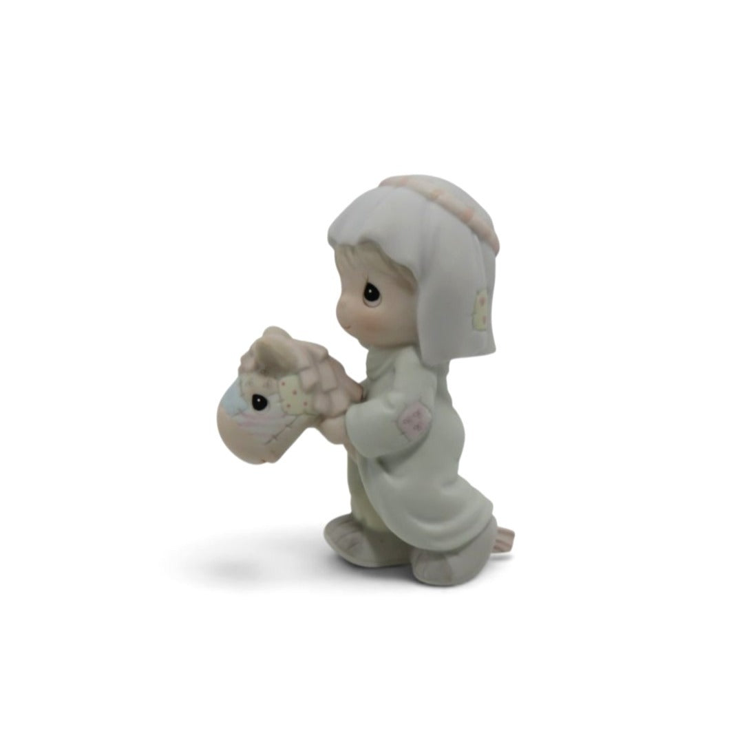 Precious Moments Making A Trail To Bethlehem Nativity Boy Stick Horse Boxed Vintage