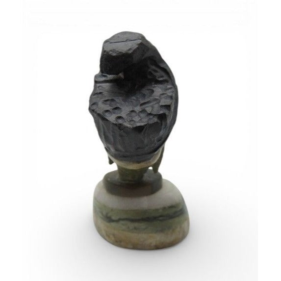 Small Stone Bust Set Colourful Hand Carved in South Africa 3.5"