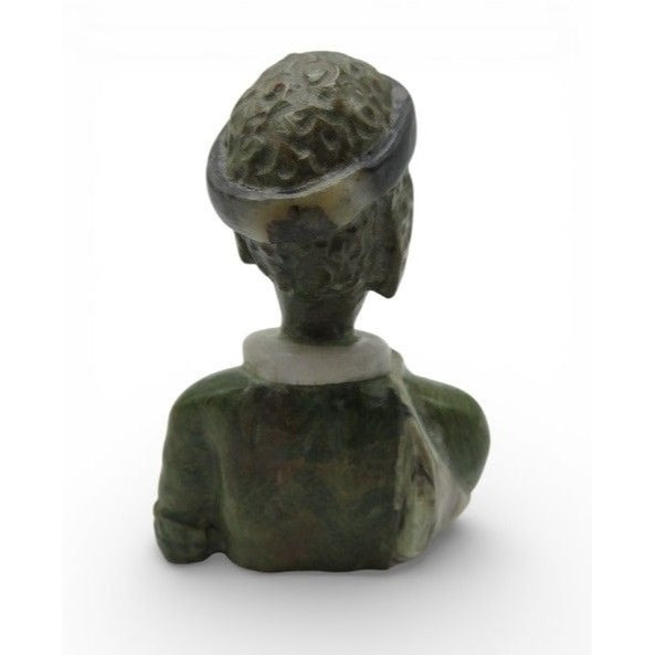 Small Stone Bust Set Colourful Hand Carved in South Africa 3.5"