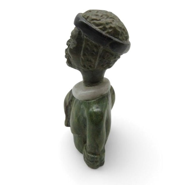 Small Stone Bust Set Colourful Hand Carved in South Africa 3.5"