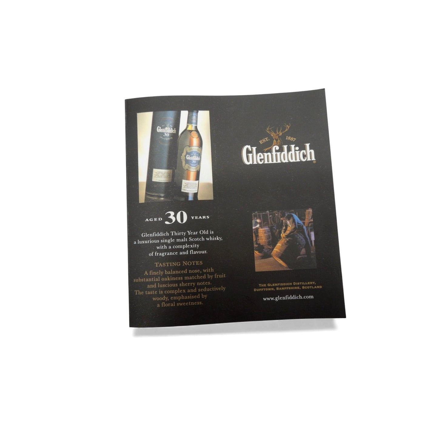 Vintage Glenfiddich 12 Year Scotch Whisky Empty Tube Tin Box & Brochure 12"