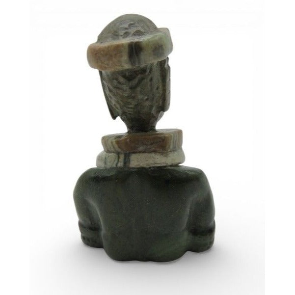 Small Stone Bust Set Colourful Hand Carved in South Africa 3.1"