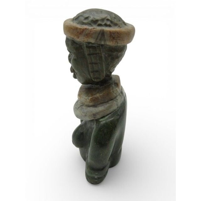 Small Stone Bust Set Colourful Hand Carved in South Africa 3.1"
