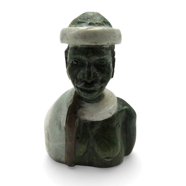 Small Stone Bust Set Colourful Hand Carved in South Africa 3.1"