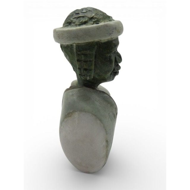 Small Stone Bust Set Colourful Hand Carved in South Africa 3.1"