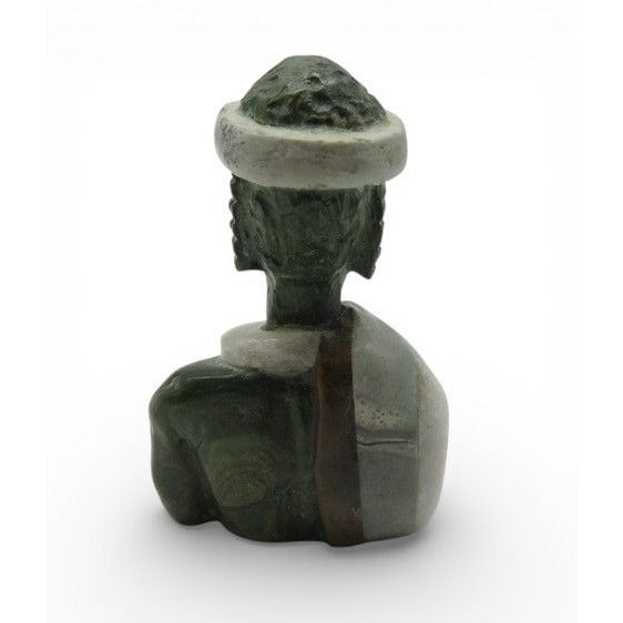 Small Stone Bust Set Colourful Hand Carved in South Africa 3.1"