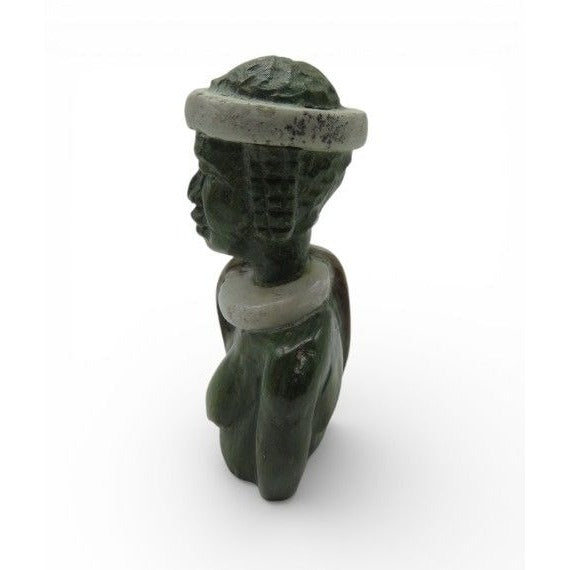 Small Stone Bust Set Colourful Hand Carved in South Africa 3.1"
