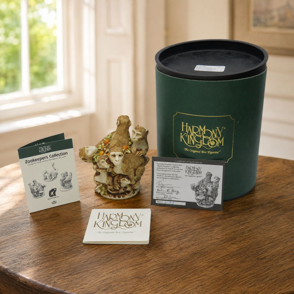 Harmony Kingdom Family Reunion Resin Monkey Box Figurine COA Zookeepers Vintage