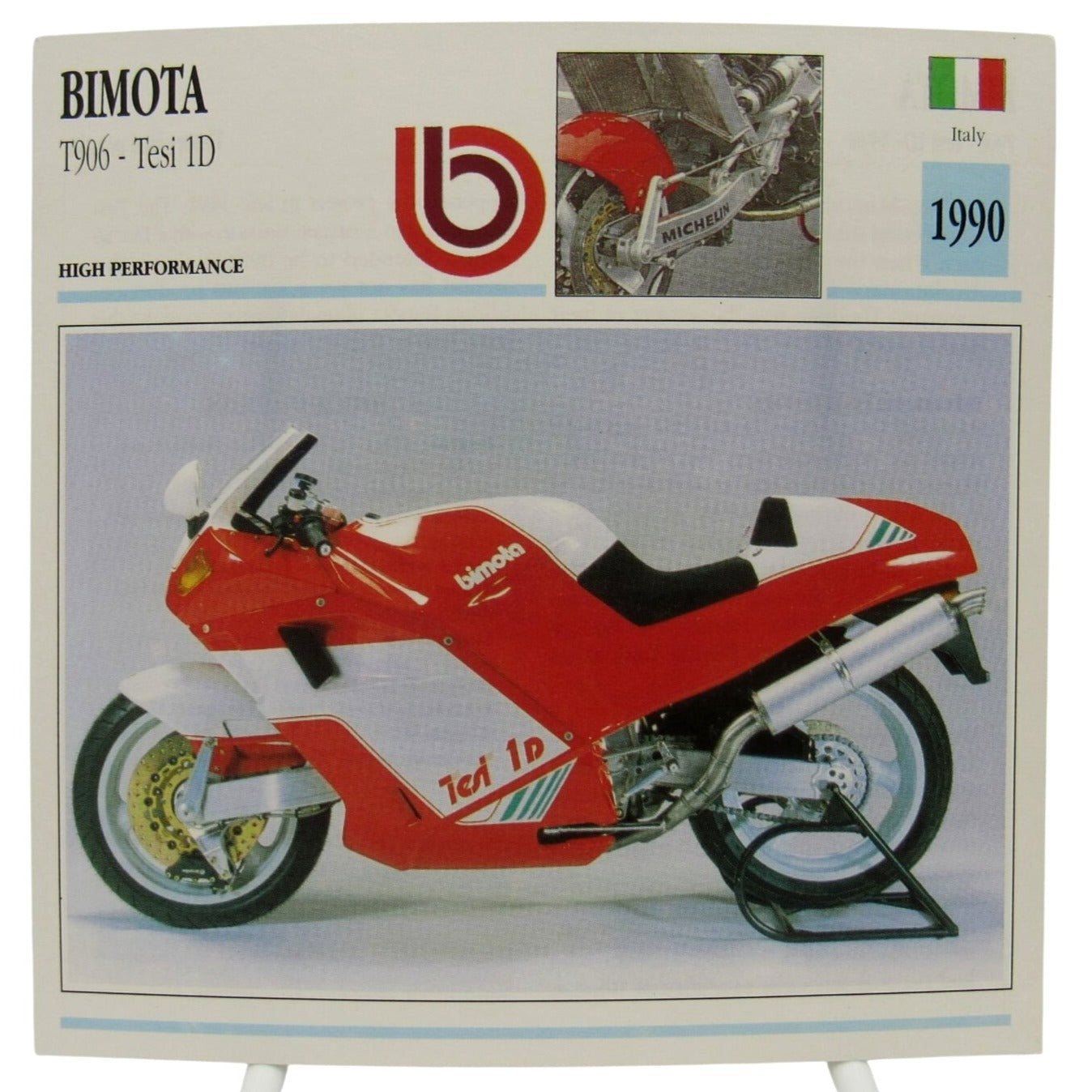 Bimota T906 Tesi 1D 1990 Italy Atlas Edito-Service SA Motorcycle Card