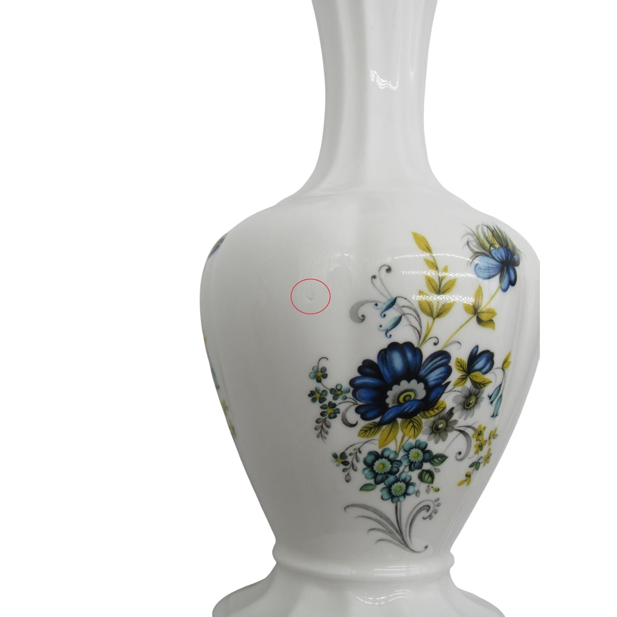 Vintage Royal Tara Fine Bone China 8" Bud Vase Blue Cornflower Irish Galway