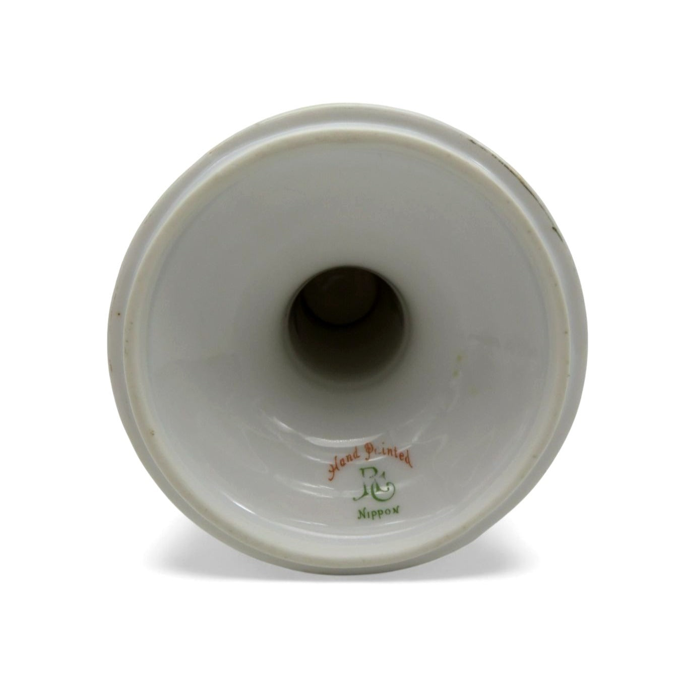 Nippon Porcelain Candle Holder Hand Painted Floral Design 5.9"