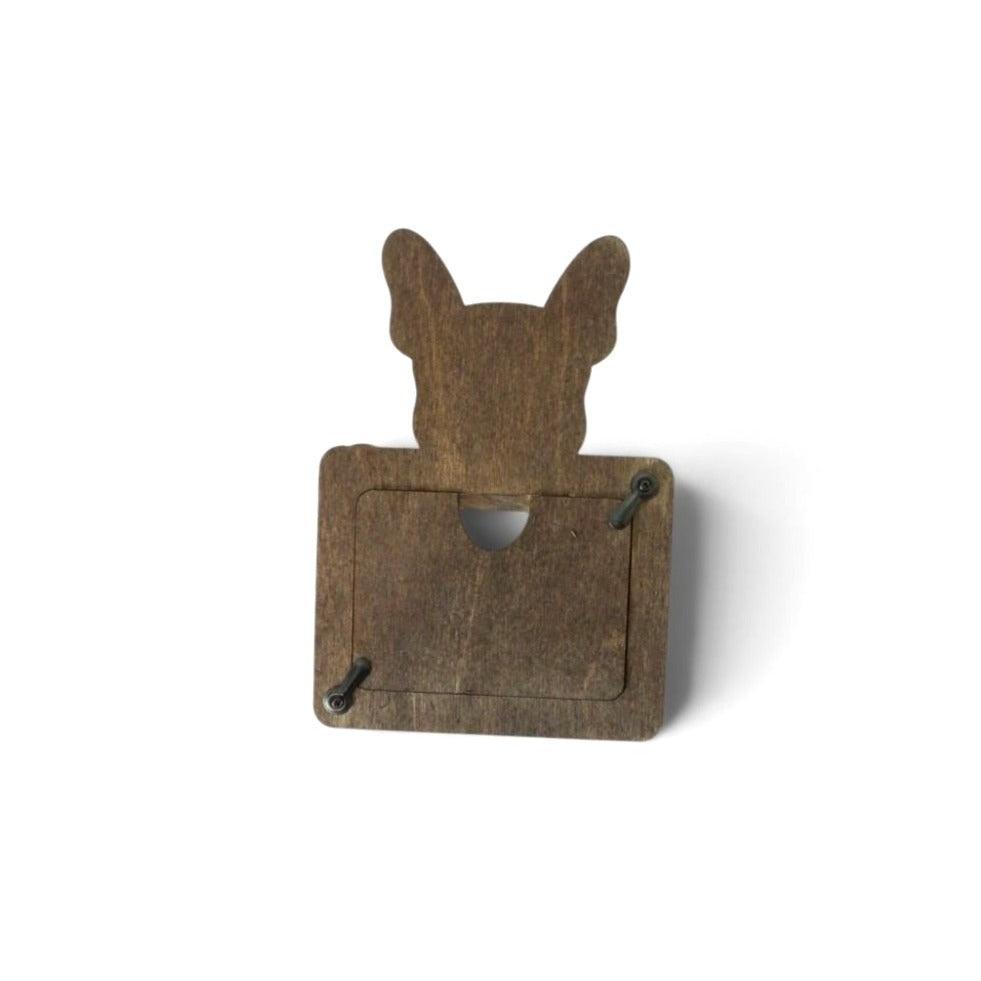 Personalized French Bulldog Wood Photo Frame With Acrylic Cover & Stand for 2 x 3" Photo