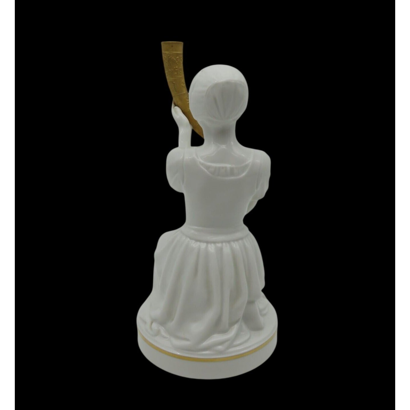 Royal Copenhagen Girl with Gold Horn 12242 Figure Denmark Vintage 8.7"
