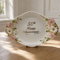Vintage 50th Anniversary Capodimonte Style Italy Platter Tray Floral 13.5"