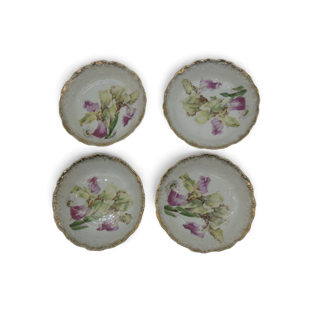 Antique Kuno Steinmann Germany Porcelain Berry Bowls Set of 4 Floral 5"