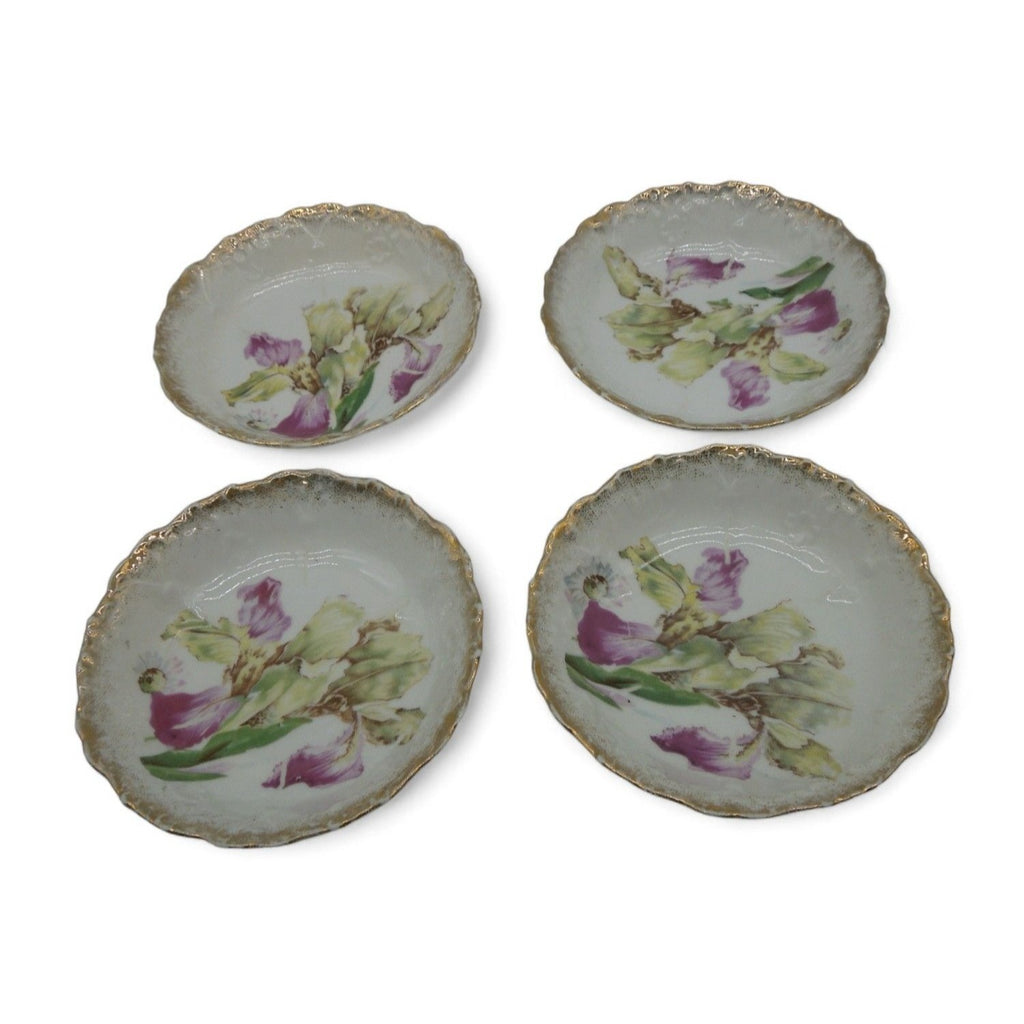Antique Kuno Steinmann Germany Porcelain Berry Bowls Set of 4 Floral 5"