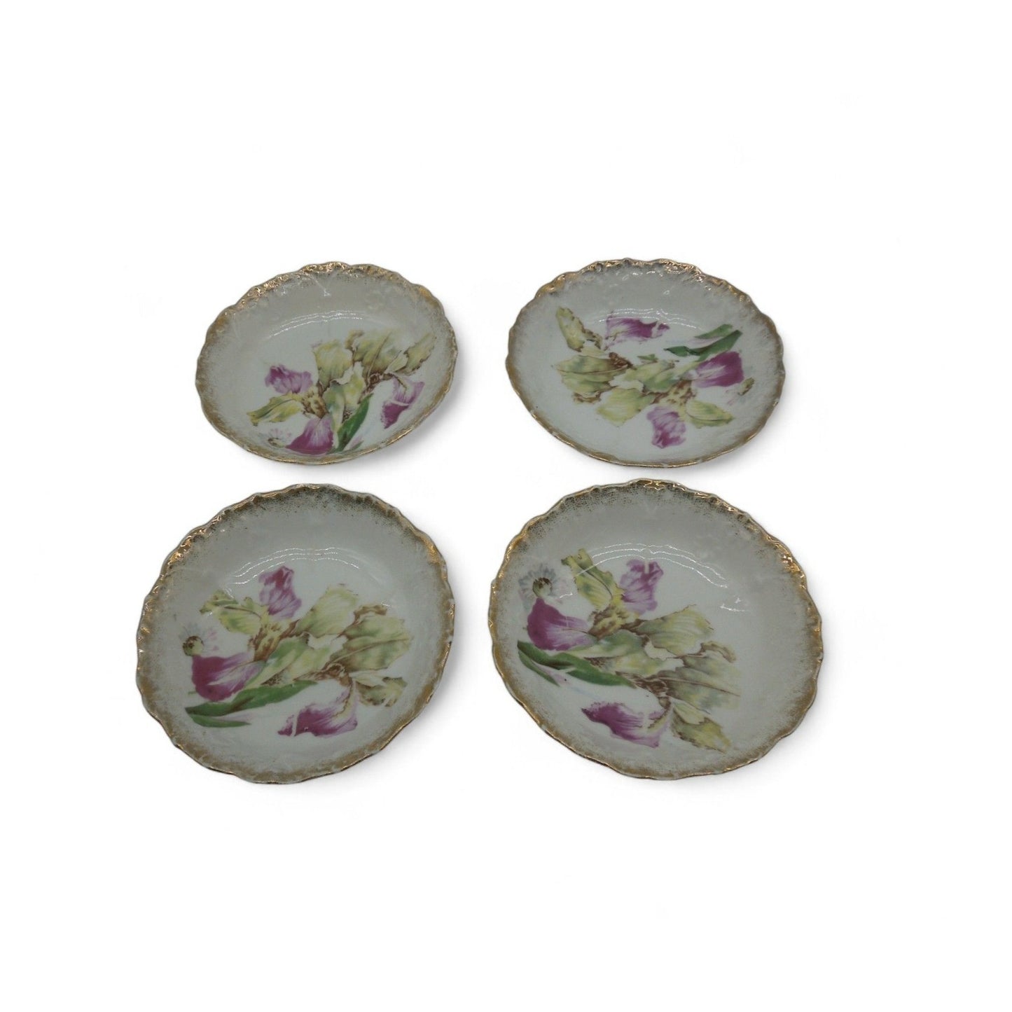Antique Kuno Steinmann Germany Porcelain Berry Bowls Set of 4 Floral 5"
