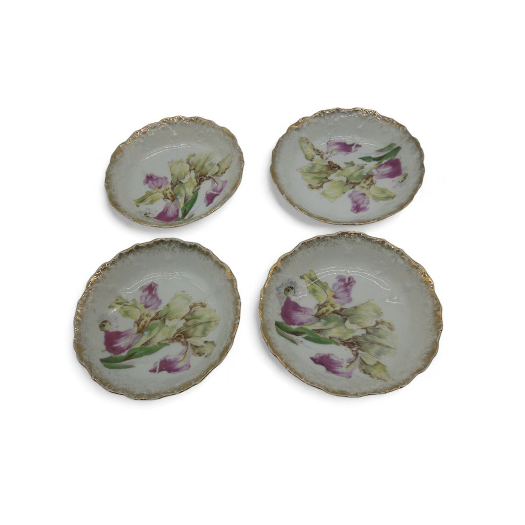 Antique Kuno Steinmann Germany Porcelain Berry Bowls Set of 4 Floral 5"