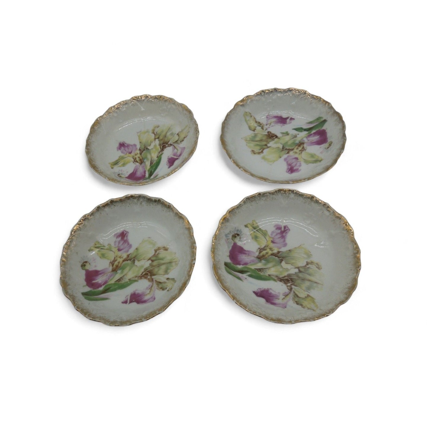 Antique Kuno Steinmann Germany Porcelain Berry Bowls Set of 4 Floral 5"