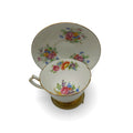 Gladstone Bone China Tea Cup & Saucer Floral England Vintage
