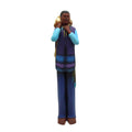Tialli Mexican Folk Art Clay Man With Lillies Flower Basket On His Back Figurine 15"