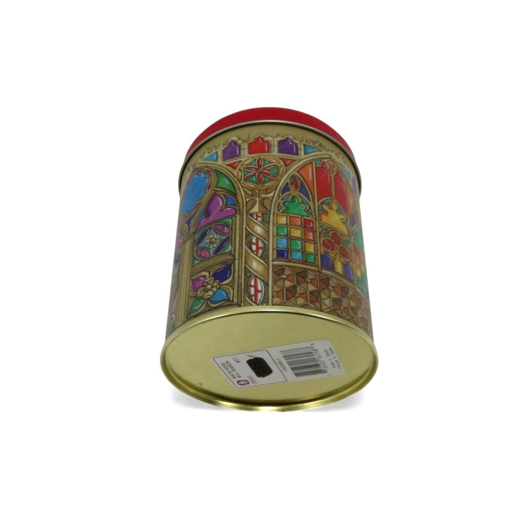 Vintage Angel Cathedral Tin Canister Lidded Christmas Keepsake 4.5"