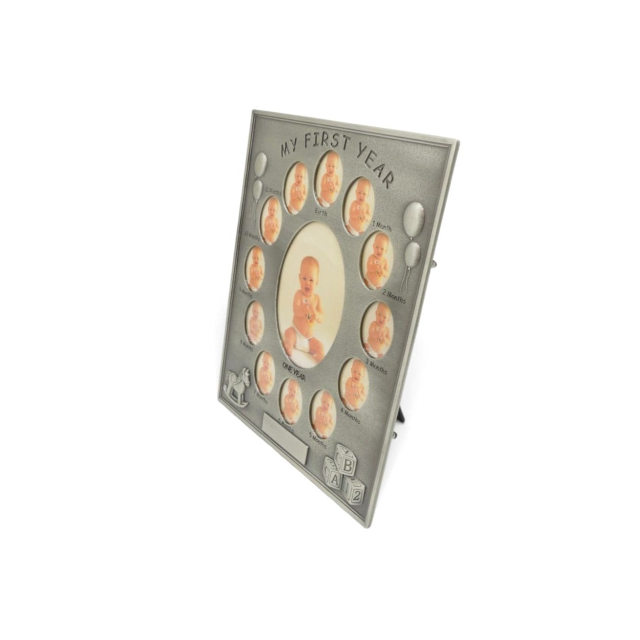 My First Year Baby Photo Frame Silver Tone 13 Openings