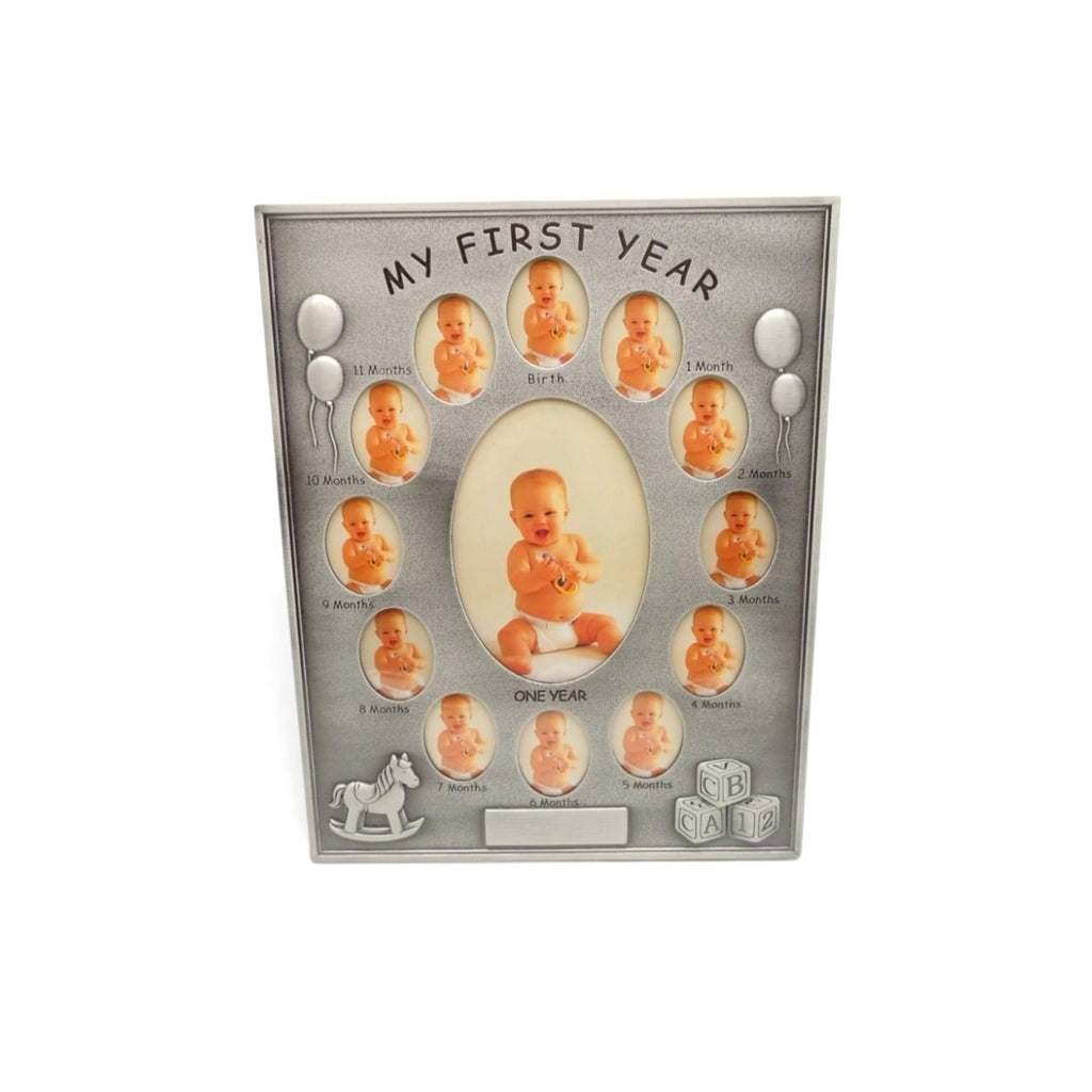 My First Year Baby Photo Frame Silver Tone 13 Openings