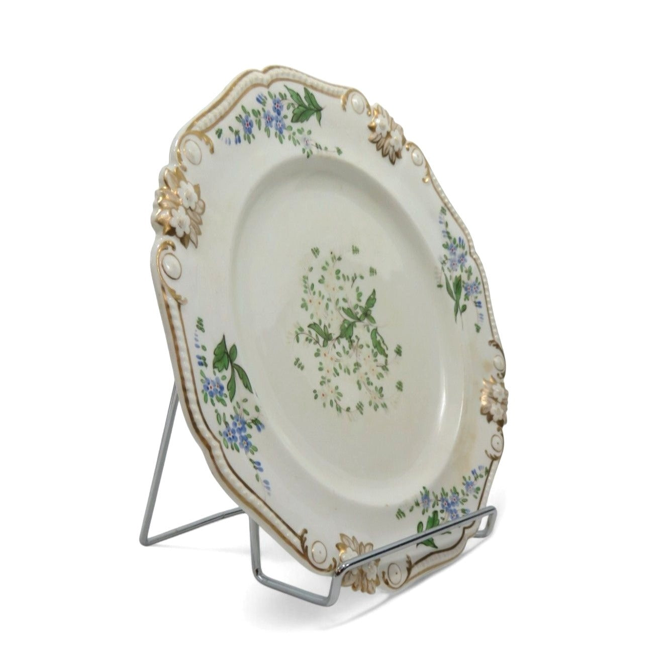 Antique Royal Crown Derby Plate Floral Design 1800s England 10"