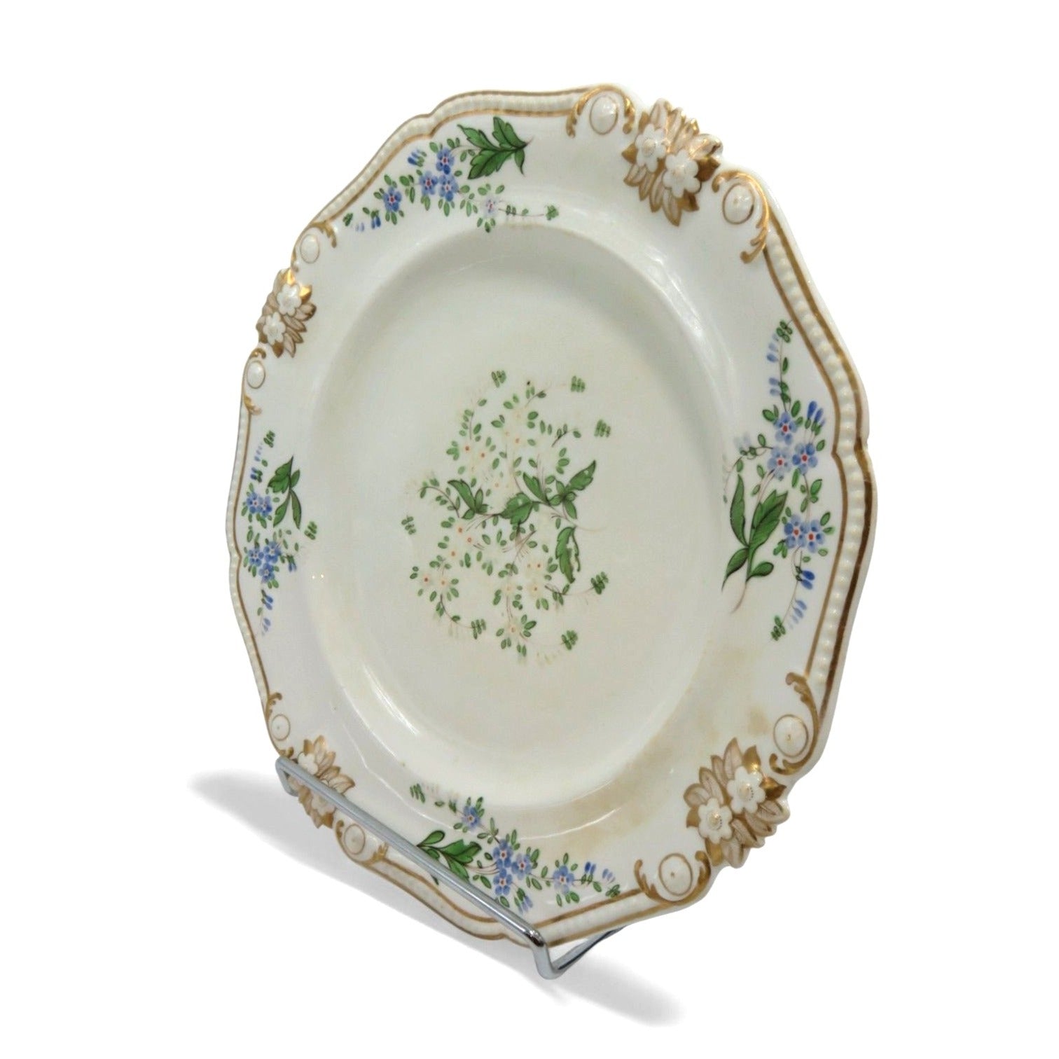 Antique Royal Crown Derby Plate Floral Design 1800s England 10"