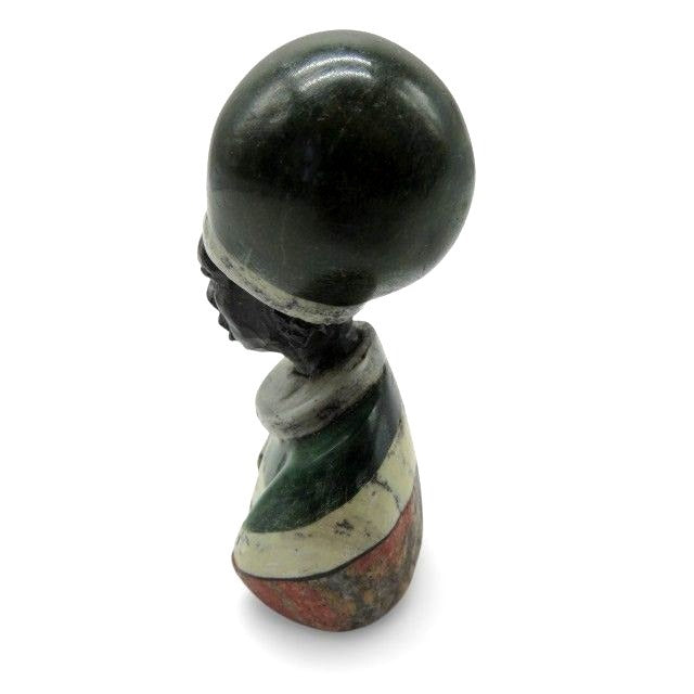 Small Stone Bust Set Hand Carved in South Africa 3.5" and 2.7"