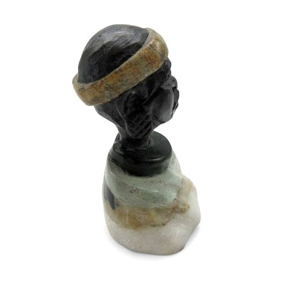 Small Stone Bust Set Hand Carved in South Africa 3.5" and 2.7"