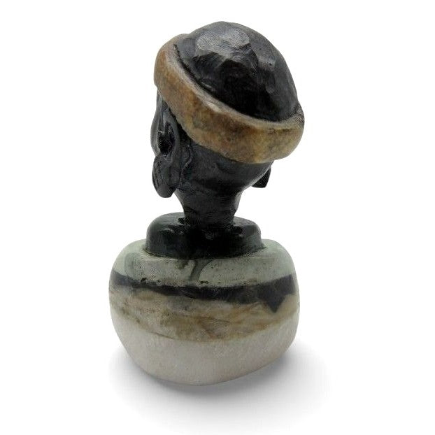 Small Stone Bust Set Hand Carved in South Africa 3.5" and 2.7"