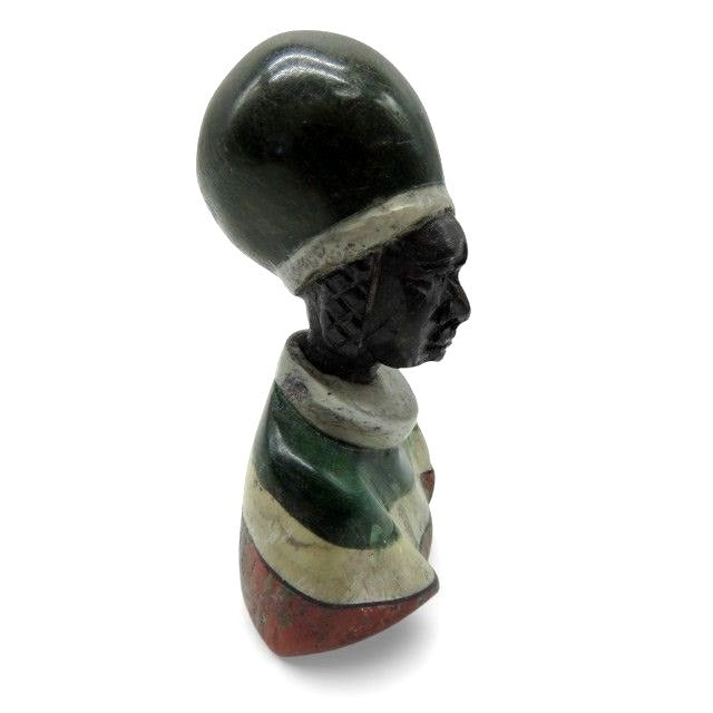 Small Stone Bust Set Hand Carved in South Africa 3.5" and 2.7"