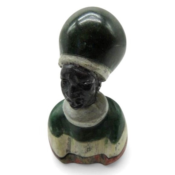 Small Stone Bust Set Hand Carved in South Africa 3.5" and 2.7"